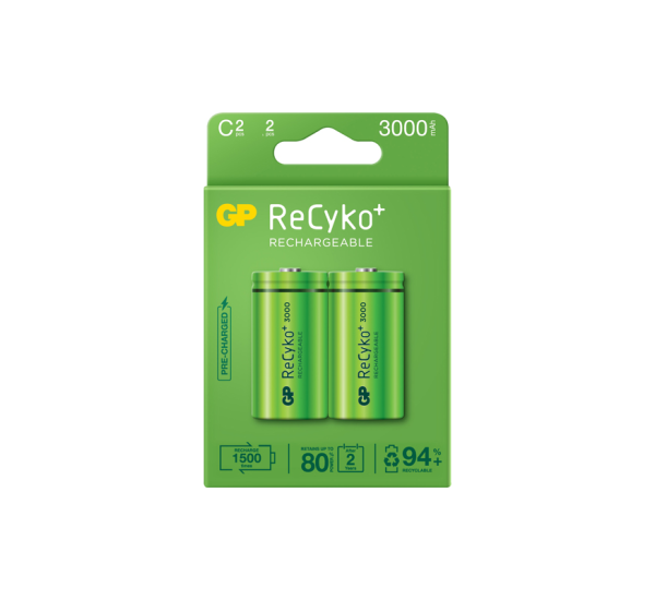 GP Recyko+ C Rechargeable Batteries 3000mAh NiMH LR14 Card of 4 UK  Wholesaler